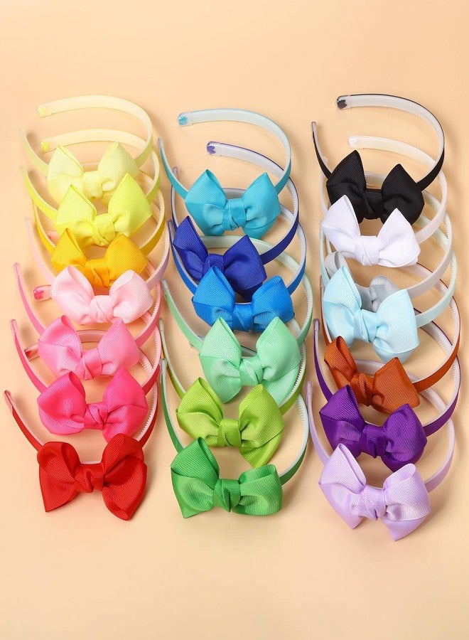 Candygirl Grosgrain Ribbon Headbands with Bows for Toddler Girls and Babies, Includes Hair Hoops (20Pcs Hair Accessories) - Image 2
