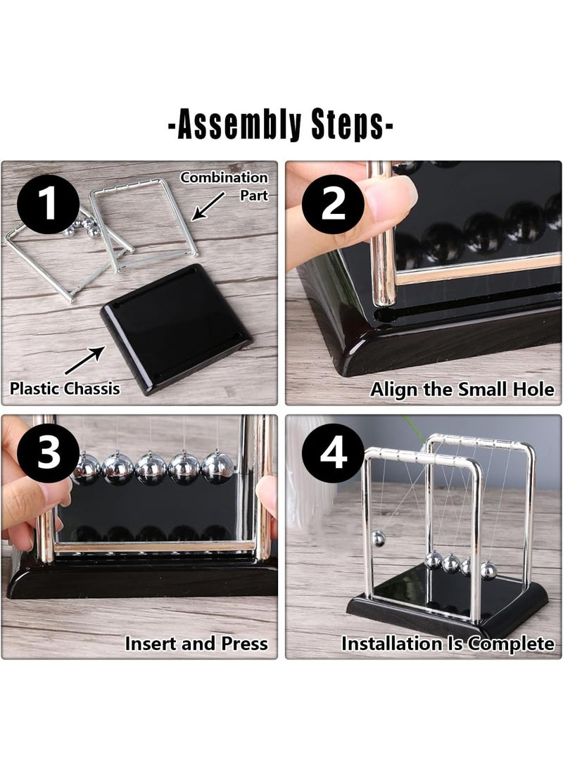 كرات توازن نيوتن المعلقة، لعبة مكتبية تعليمية بخمس كرات معدنية متأرجحة، ديكور للمكتب والمنزل، أداة تعليمية لشرح الحركة والزخم، مناسبة لتخفيف التوتر والهدايا - Image 2