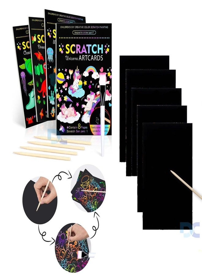Daily Crafts مجموعة أدوات الرسم اليومية، تتضمن 4 دفاتر رسم وفرشاة للأطفال من عمر 4 إلى 10 سنوات، ألعاب تعليمية للأطفال من عمر 4 إلى 10 سنوات، هدايا عيد ميلاد - Image 1
