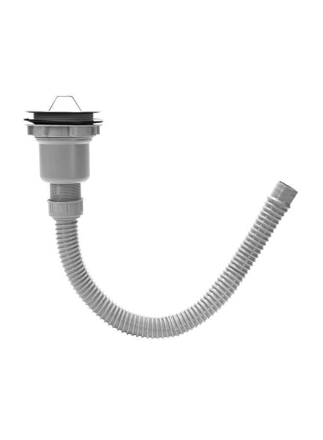 LAWAZIM Expandable Sink Drain Pipe - 60cm (23.6inch) - Flexible Sink Drain Hose with Strainer Basket & Stopper, Easy Install Waste Pipe for Kitchen & Bathroom, Universal Replacement Drain Assembly - Image 1