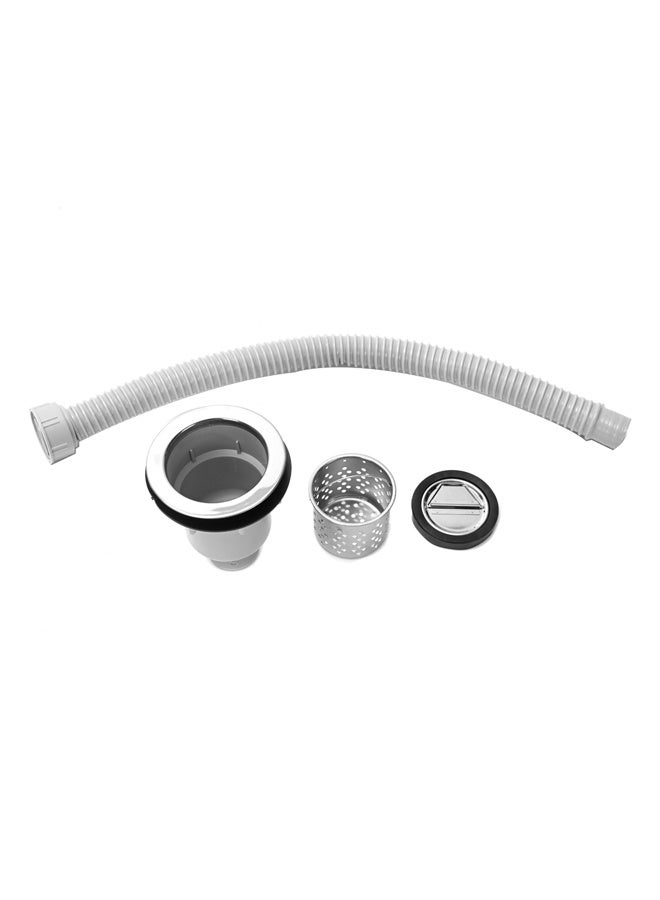 LAWAZIM Expandable Sink Drain Pipe - 60cm (23.6inch) - Flexible Sink Drain Hose with Strainer Basket & Stopper, Easy Install Waste Pipe for Kitchen & Bathroom, Universal Replacement Drain Assembly - Image 5
