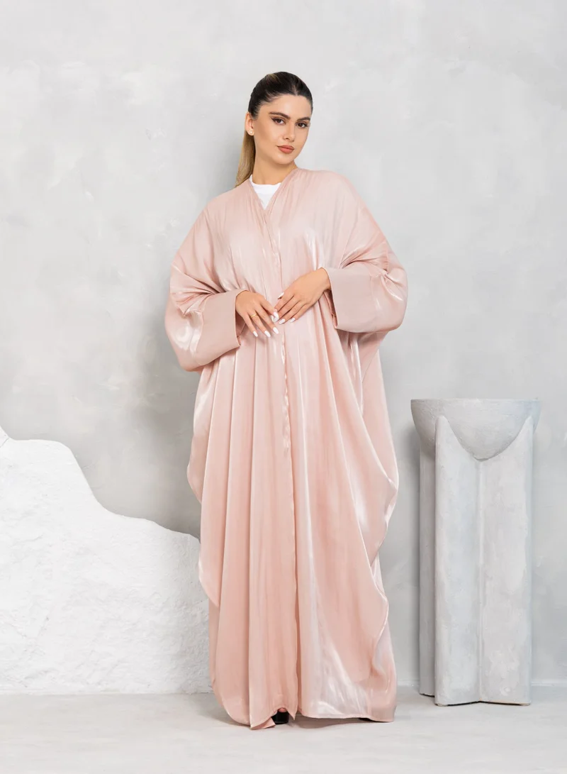 Nikias Rose Organza Plain Bisht Abaya