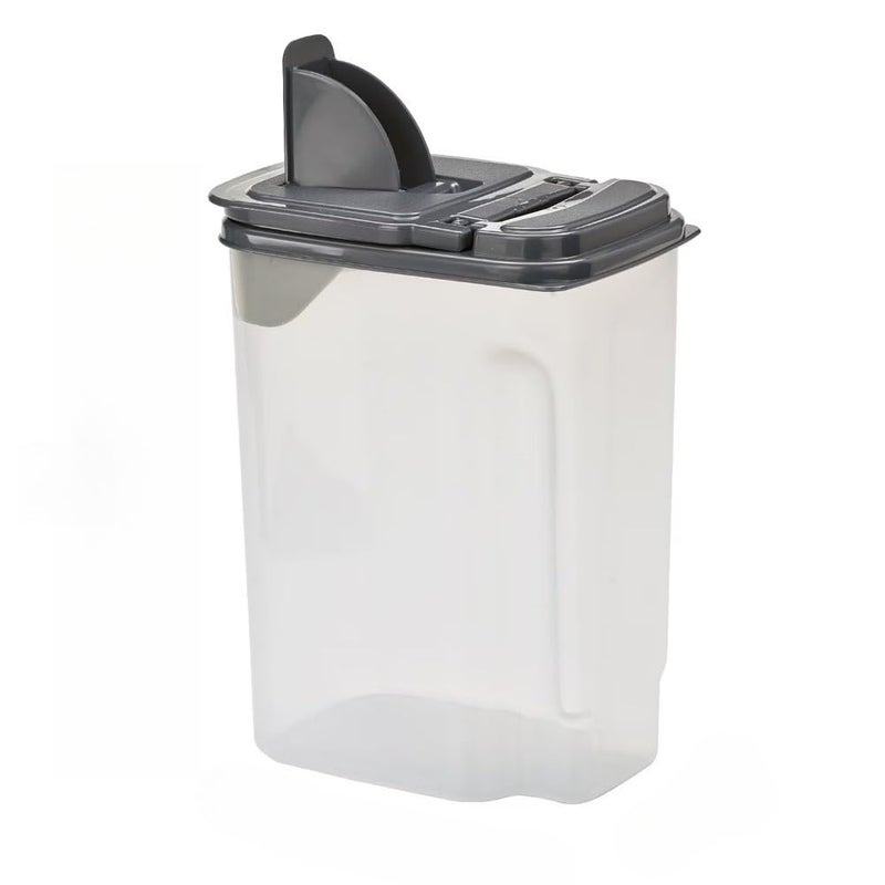 3 5 Quart Clear Plastic Food Dispenser With Gray Lid 7 5 x 3 75 x 9 25 Inches - Image 2
