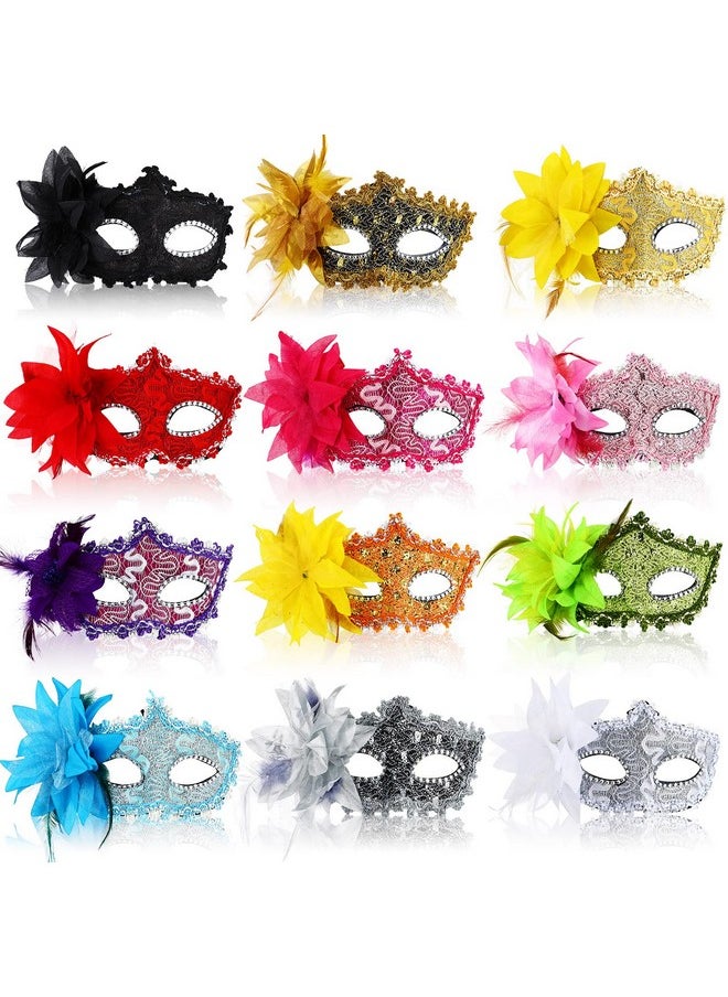 Yilloog Yilloog 24 Pack Masquerade Mask Unisex Half Face Venetian Masks Mardi Gras Masks Antique Look Costumes Party Accessory(Multicolor)  - Image 1