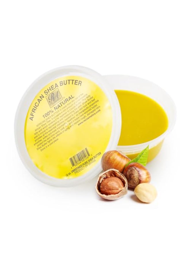 RA Cosmetics 100 Natural Unrefined Yellow Shea Butter Pure African Luxury for Skin Hair Sourced from Ghana 16oz Jar - Image 1