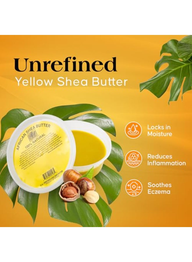 RA Cosmetics 100 Natural Unrefined Yellow Shea Butter Pure African Luxury for Skin Hair Sourced from Ghana 16oz Jar - Image 3