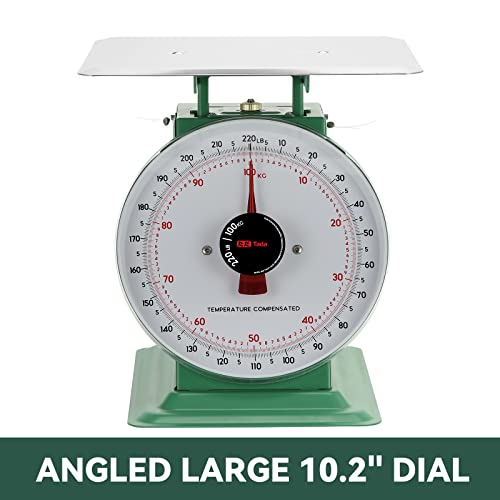 ta da Tada 220lbs Heavy Duty Mechanical Kitchen and Food Scale Industrial Scale with Stainless Steel Platform Analog Produce Scale for Farmers Market and Horse Hay - Image 3