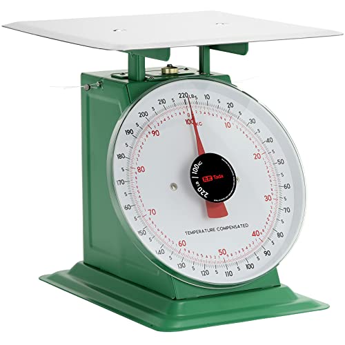 ta da Tada 220lbs Heavy Duty Mechanical Kitchen and Food Scale Industrial Scale with Stainless Steel Platform Analog Produce Scale for Farmers Market and Horse Hay - Image 1