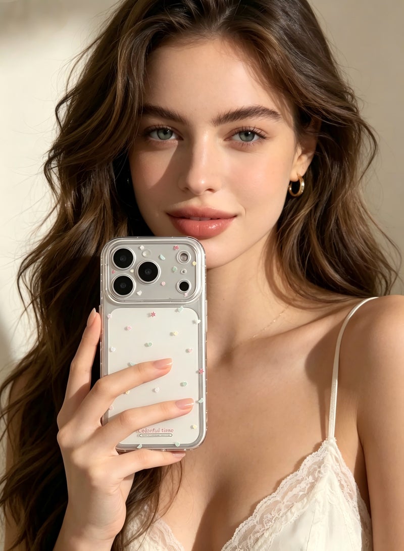 Compatible for iPhone 17 Pro Max Case - Geometric Pattern Phone Case - Transparent Phone Case - for Women Girls Soft TPU Bumper Anti-Scratch Shockproof Full Camera Protective Case Cover - Image 5