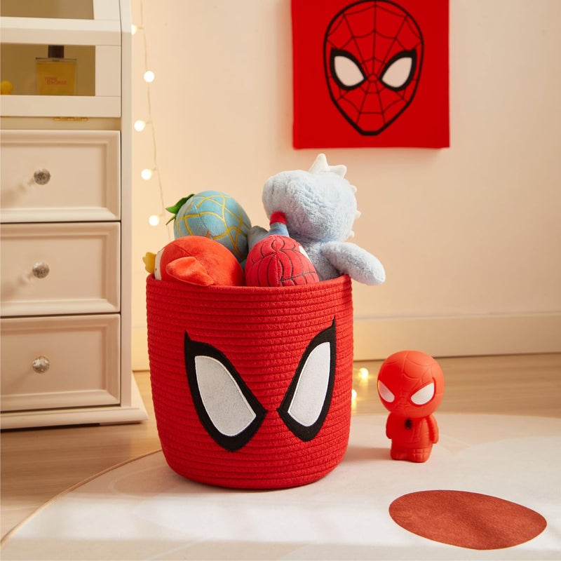 Idea Nuova Marvel Spiderman Rope Storage Basket â€“ 10'' x 10'' Figural Organizer Bin, Soft & Durable for Kids Room, Toys, Laundry or Nursery DÃ©cor - Image 5