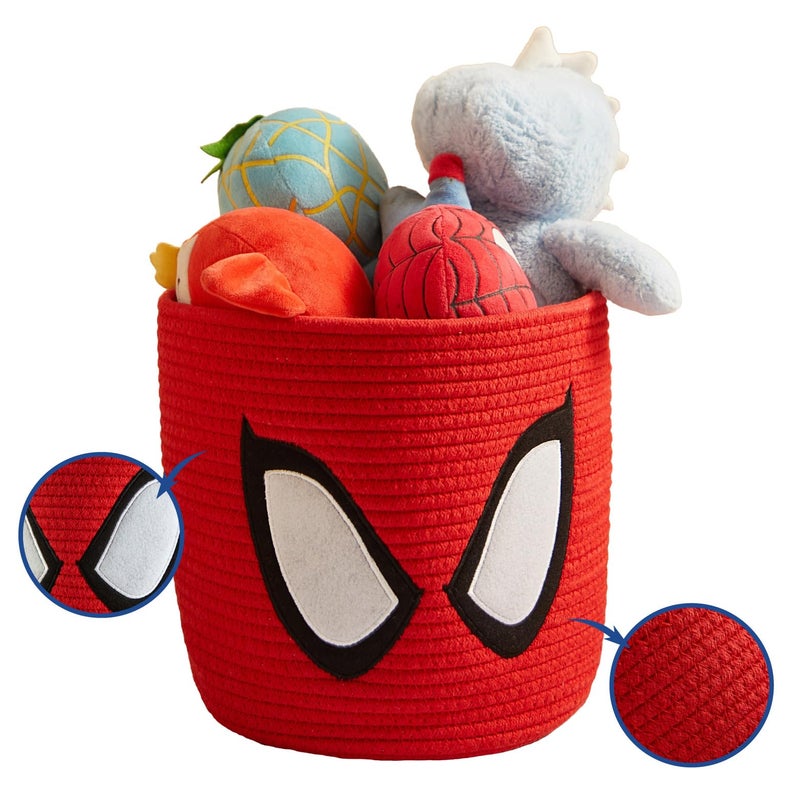 Idea Nuova Marvel Spiderman Rope Storage Basket â€“ 10'' x 10'' Figural Organizer Bin, Soft & Durable for Kids Room, Toys, Laundry or Nursery DÃ©cor - Image 4