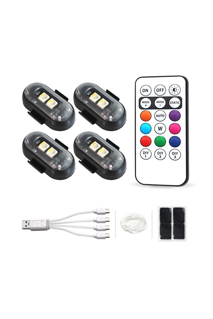 ريحني 4 قطع و4 قطع وضوء LED سيارة لاسلكي للتحكم عن بعد 2/4/6x، ضوء تحذير سيارة متعدد الأوضاع، ضوء زخرفي - Image 2