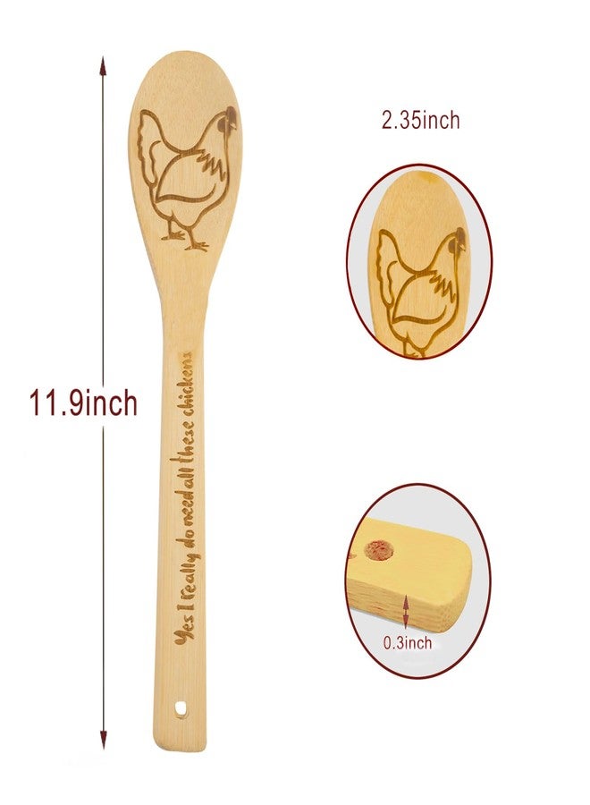 DoYoMo Rooster Wooden Cooking Spoons Set of 5,Rooster Gifts,Chicken Lovers Gifts,Rooster Kitchen Decor,Bamboo Cooking Spoons Farmhouse Housewarming Wedding Mom Cooking Mother's Gifts Father's Gifts - Image 2