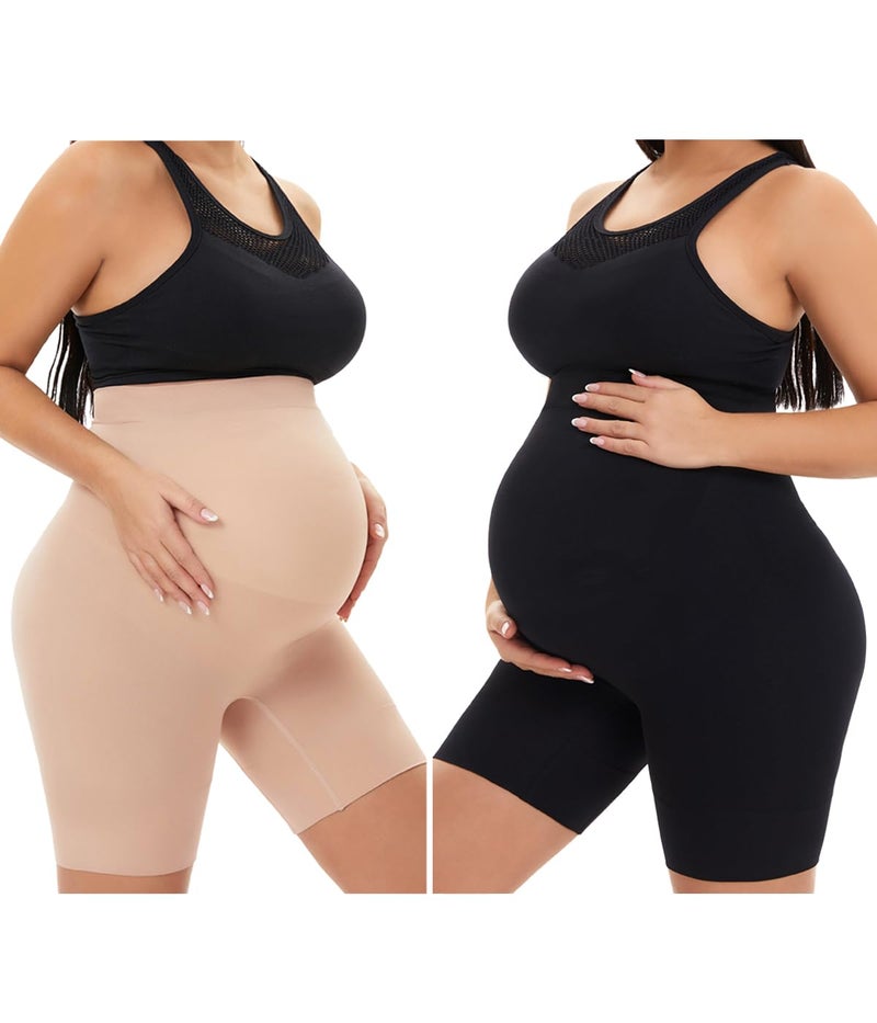 KUNINDOME Maternity Shapewear, Skin + Black, Medium