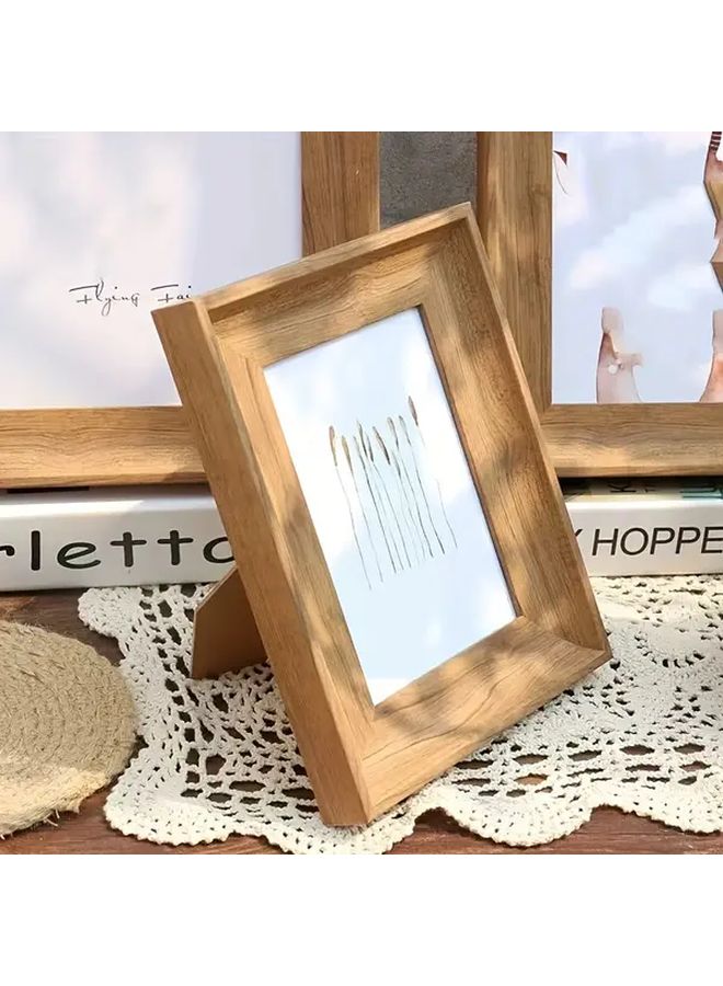 White Wood 6 Inch Retro Resin Picture Frame Horizontal Tabletop Or Wall Display - Image 1