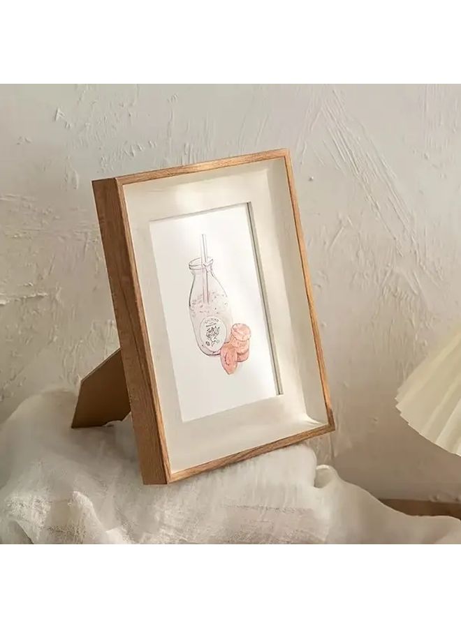 White Wood 6 Inch Retro Resin Picture Frame Horizontal Tabletop Or Wall Display - Image 3