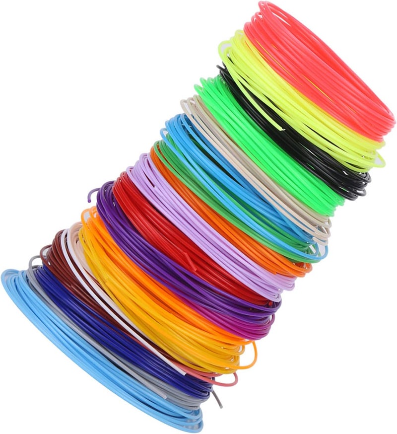 20 Colors 3D Printing Pen PCL Filament Refills, 1.75mm PCL Filament Refills for 3D Printer Printing Pen Low Temperature Pen Per Color 16.4ft - Image 1