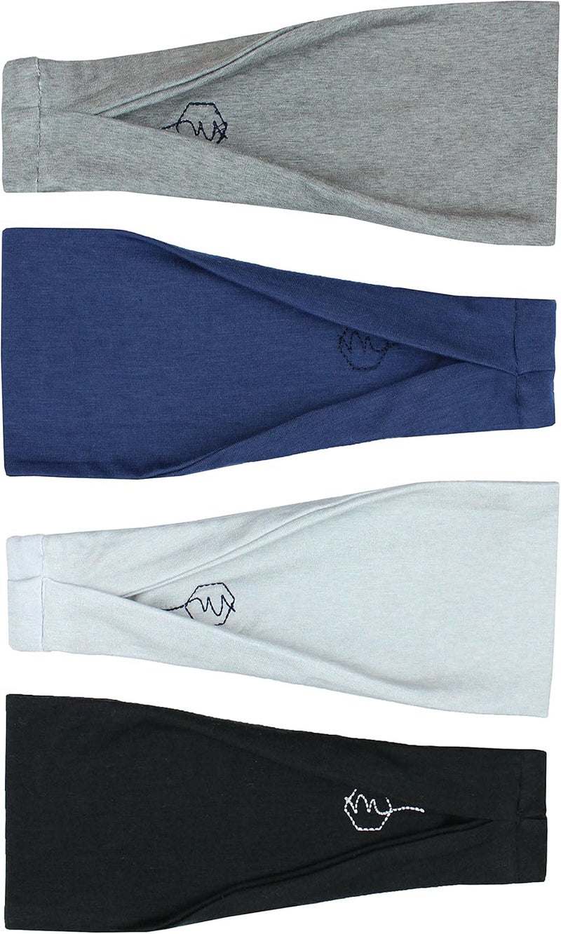 Maven Thread 4" Wide Workout Headbands for Women (4 Pack) – Non-Slip Sweatbands for Gym, Running & Yoga - Image 1