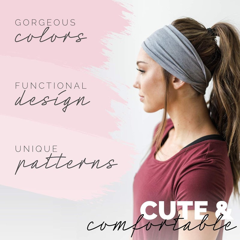 Maven Thread 4" Wide Workout Headbands for Women (4 Pack) – Non-Slip Sweatbands for Gym, Running & Yoga - Image 5