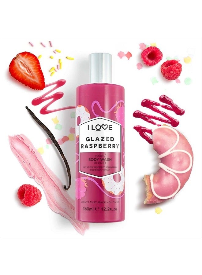I LOVE غسول الجسم المعطر بتوت العليق المغطى بتوقيع، رغوة غنية وكريمية تحتوي على مستخلصات فواكه طبيعية، خالي من القسوة وصديق للنباتيين - 360 مل - Image 2