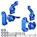 CrazyHobby Aluminum Front Steering Blocks Caster Blocks and Rear Stub Axle Carriers Upgrade Kit for 110 Traxxas Slash 2WD Stampede Rustler VXL Replacement of 3632 3736 3752 Blue - Image 2