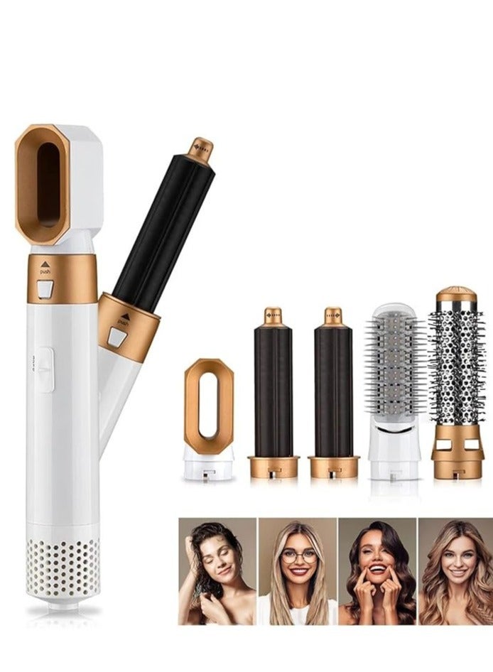 5-in-1 Hot Air Comb Aluminum Alloy Hair Straightener Automatic Perm Curling Wand Electric Hair Dryer for Straightening, Volumizing and Curly Hair - Image 1