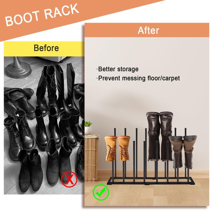 HIEDUYT Boot Rack Shoe Cabinet Metal Shoe Rack for Closet Shoe Organizer (plus8pairs) - Image 4