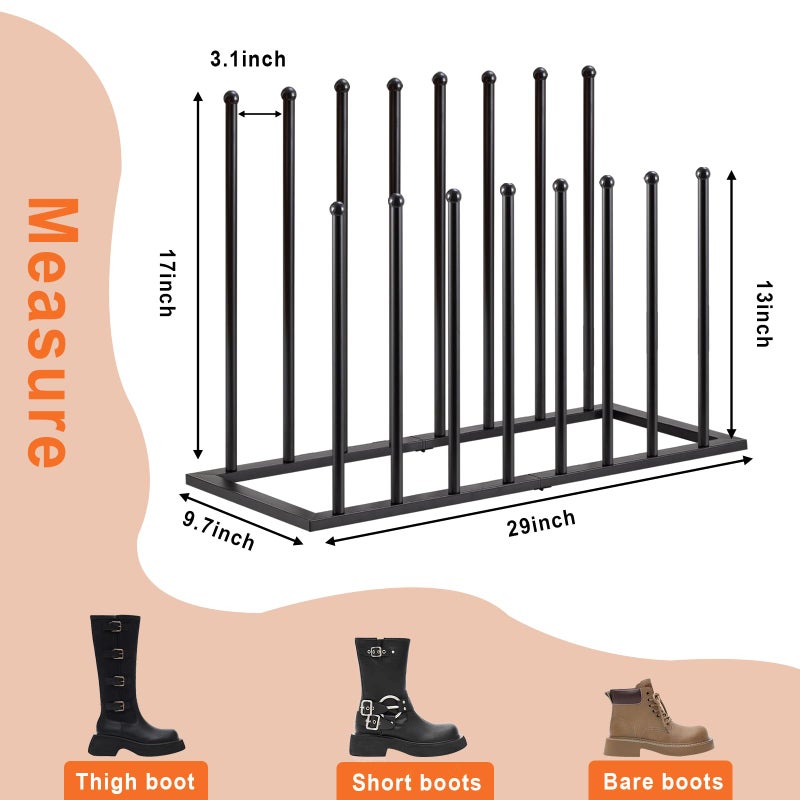 HIEDUYT Boot Rack Shoe Cabinet Metal Shoe Rack for Closet Shoe Organizer (plus8pairs) - Image 2
