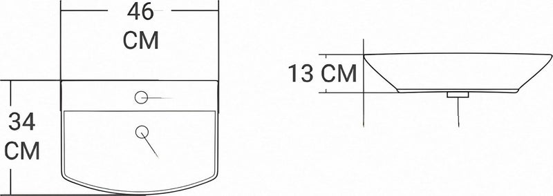SYON Syon COZY Premium Ceramic Wall Hung Wash Basin for Bathroom Living Room 18x133  - Image 4