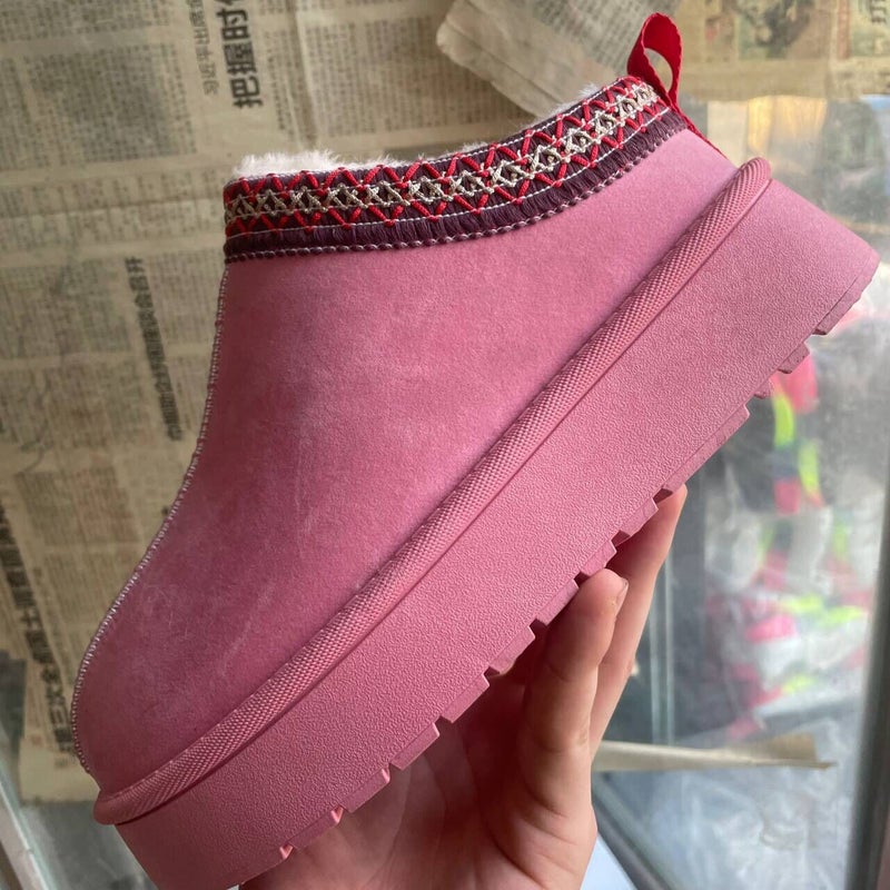Snow Boots Women 2023 Winter New Fleece-Lined Warm Thick Soles Without Heel Baotou Mao Half Slippers Cotton Shoes - Image 4