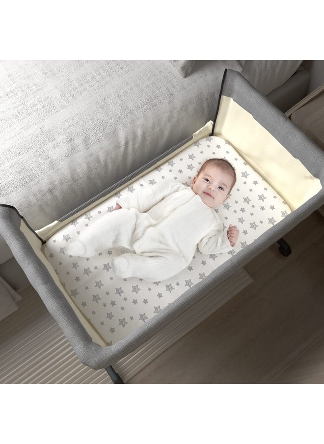Moonsea Bassinet Sheets For Baby Boys Girls 4 Pack(33" X 20"), Compatible With Mika Micky, Baby Delight, Dream On Me, Koola Baby, Amke And Other Rectangle Bassinet Mattress, Grey  - Image 3