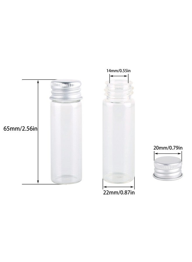 MaxMau 100 Tiny Glass Bottles Clear Small Vials 15 Milliliter Empty Mini Jars with Aluminum Screw Top Lids Sample Message Bottle Wedding Favors Decorations DIY Jewelry Accessories Liquid Hold Storage - Image 2
