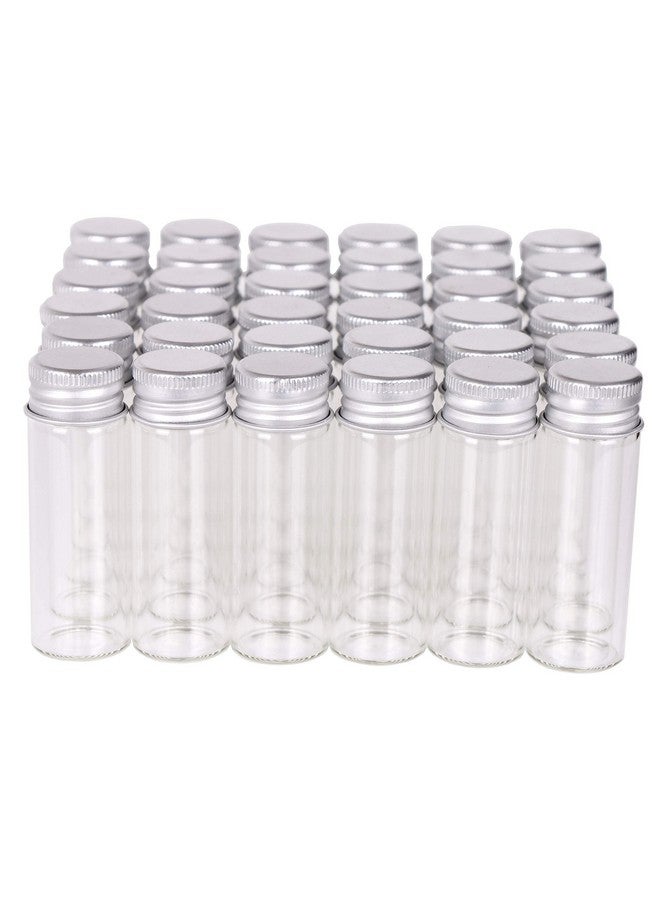 MaxMau 100 Tiny Glass Bottles Clear Small Vials 15 Milliliter Empty Mini Jars with Aluminum Screw Top Lids Sample Message Bottle Wedding Favors Decorations DIY Jewelry Accessories Liquid Hold Storage - Image 1