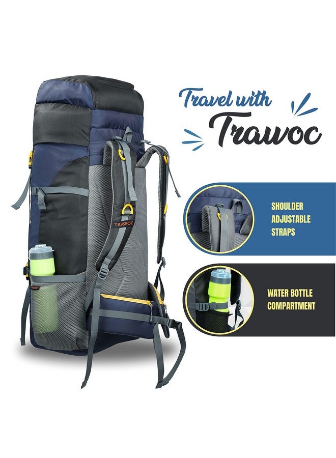 TRAWOC AIRWAVE 60L Travel Backpack Hiking Trekking Bag Camping Rucksack Bag for Men and Women, HK005, 3 Year Warranty, Black - Image 5