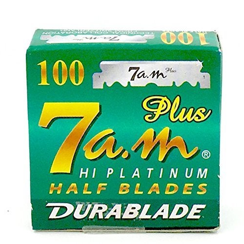 7AM 100 7AM HI PLATINUM Straight Edge Razor Blades for Professional Barber Razors  Made with Japanese Stainless Steel