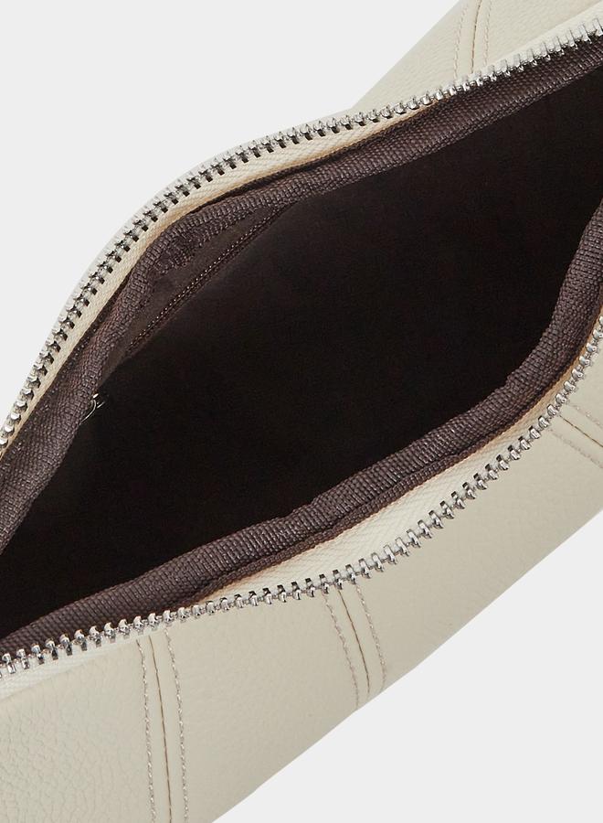 Styli White Plain Shoulder Bag with Zip Closure - Image 4