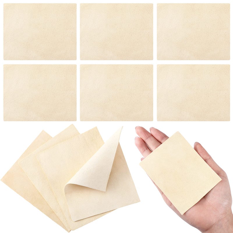 Potchen 20 Pieces Pre Cut Chamois for Smoothing Pot Rim Chamois Clay Pottery Tools Soft Chamois Cloth Chamois Leather Pottery Tool Kit Ceramic Pottery Tools Supplies Ceramics Trimming Tools (3 x 3.7 Inch) - Image 1