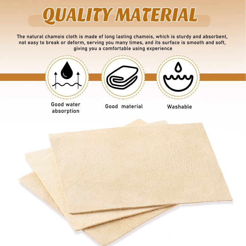 Potchen 20 Pieces Pre Cut Chamois for Smoothing Pot Rim Chamois Clay Pottery Tools Soft Chamois Cloth Chamois Leather Pottery Tool Kit Ceramic Pottery Tools Supplies Ceramics Trimming Tools (3 x 3.7 Inch) - Image 3