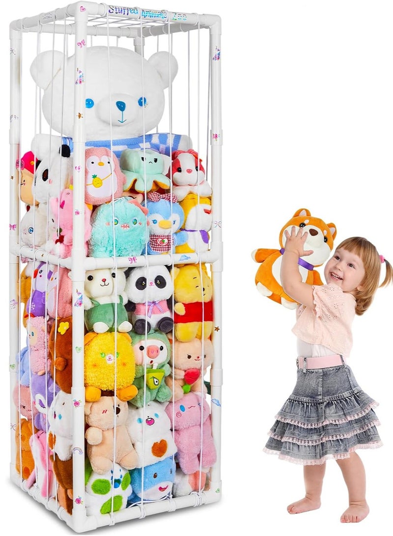 XiuWoo Large Stuffed Animal Zoo Storage Stuffed, Animal Holder, Plush Storage Organizer Shelf, Cuddly Toys Storage Rack, Animals Cage, Home Storage Shelves, Toy Display Rack with Elastic Band - Image 1