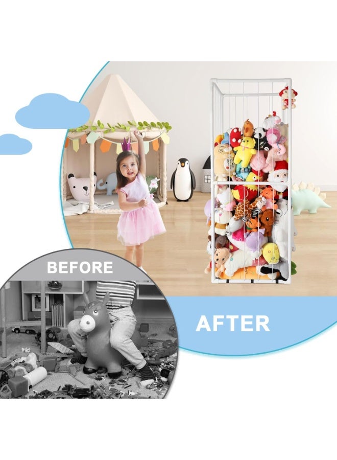 XiuWoo Large Stuffed Animal Zoo Storage Stuffed, Animal Holder, Plush Storage Organizer Shelf, Cuddly Toys Storage Rack, Animals Cage, Home Storage Shelves, Toy Display Rack with Elastic Band - Image 2