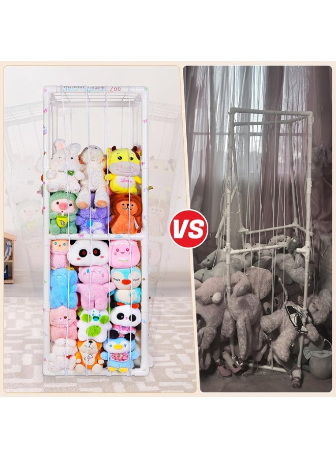 XiuWoo Large Stuffed Animal Zoo Storage Stuffed, Animal Holder, Plush Storage Organizer Shelf, Cuddly Toys Storage Rack, Animals Cage, Home Storage Shelves, Toy Display Rack with Elastic Band - Image 4