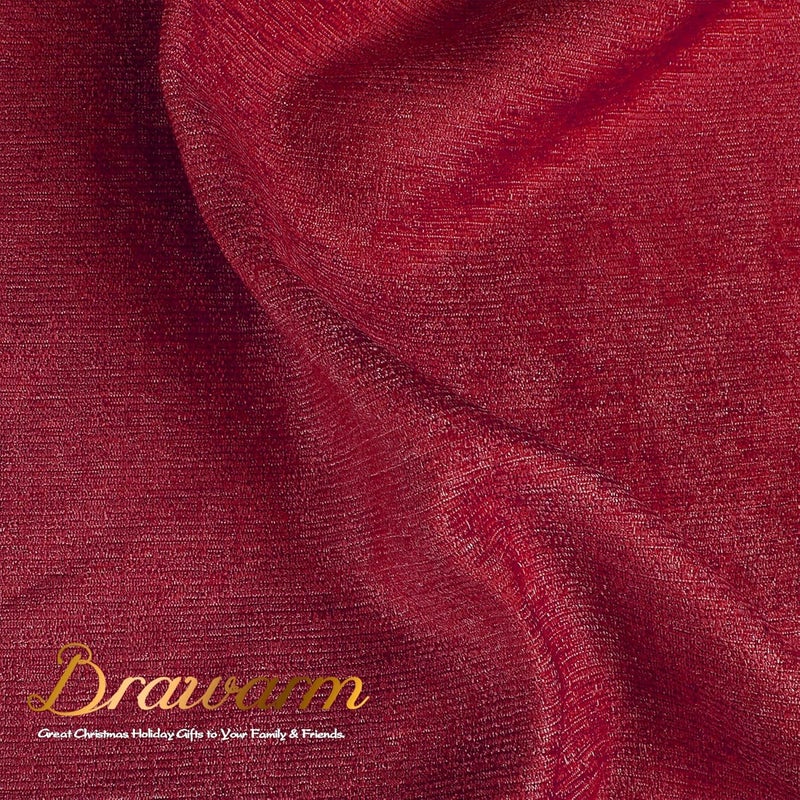 BRAWARM Throw Pillow Covers 22x22 Inches - Deep Red Chenille Pillow Covers with Shell Edge, Pack of 2 Solid Dyed Soft Chenille Pillow Cases for Couch Sofa Bed Home Decoration - Image 4