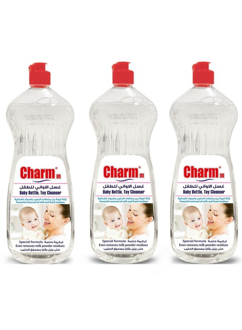 Charmm Baby Bottle, Toy Cleanser 1L Pack of 3 - Image 1