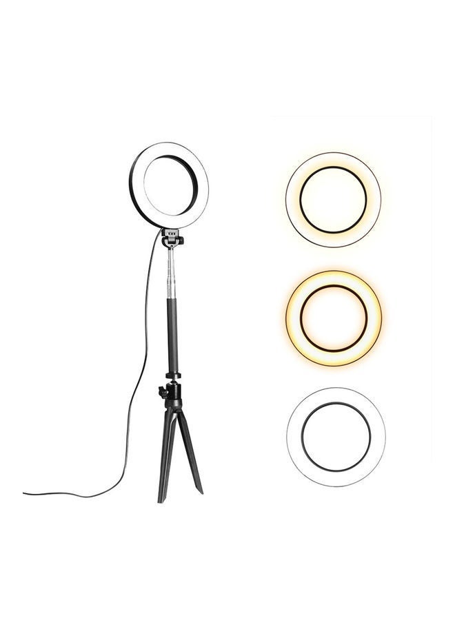 NIBEMINENT Selfie Ring Makeup Flash LED Light with Stand Black - Image 2