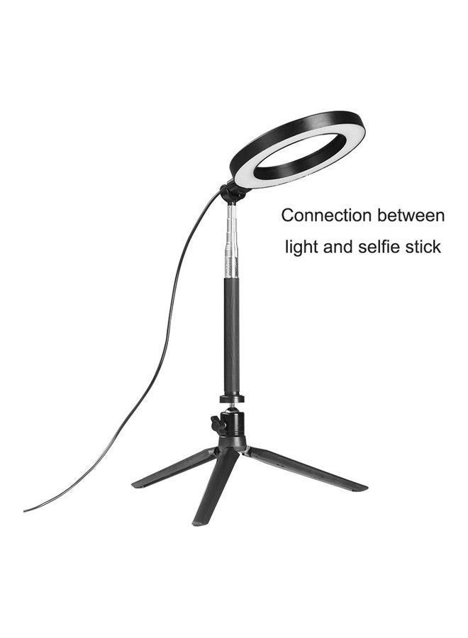 NIBEMINENT Selfie Ring Makeup Flash LED Light with Stand Black - Image 5