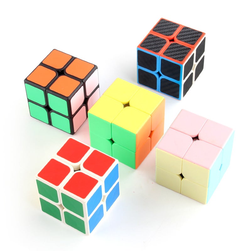 Science And Education With Spring Smooth Second-Order Rubik'S Cube Smooth Rotating Solid Color Carbon Fiber Positive Order Rubik'S Cube Boxed - Image 3
