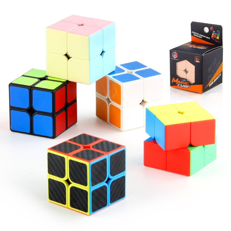 Science And Education With Spring Smooth Second-Order Rubik'S Cube Smooth Rotating Solid Color Carbon Fiber Positive Order Rubik'S Cube Boxed - Image 2