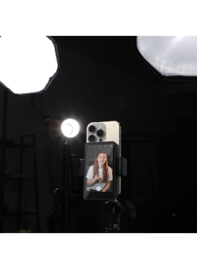 سينكو شاشة مراقبة سيلفي XView M4 لتسجيل مقاطع الفيديو عبر الهاتف - شاشة كاميرا خلفية لاسلكية مقاس 3.97 بوصة مع زمن انتقال منخفض للغاية يبلغ 40 مللي ثانية، وحامل MagSafe، ونقل P2P بمدى 50 مترًا، ومصراع عن بُعد بمدى 10 أمتار - Image 3