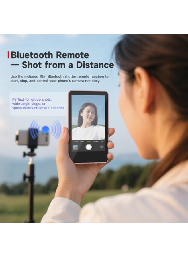 سينكو شاشة مراقبة سيلفي XView M4 لتسجيل مقاطع الفيديو عبر الهاتف - شاشة كاميرا خلفية لاسلكية مقاس 3.97 بوصة مع زمن انتقال منخفض للغاية يبلغ 40 مللي ثانية، وحامل MagSafe، ونقل P2P بمدى 50 مترًا، ومصراع عن بُعد بمدى 10 أمتار - Image 4