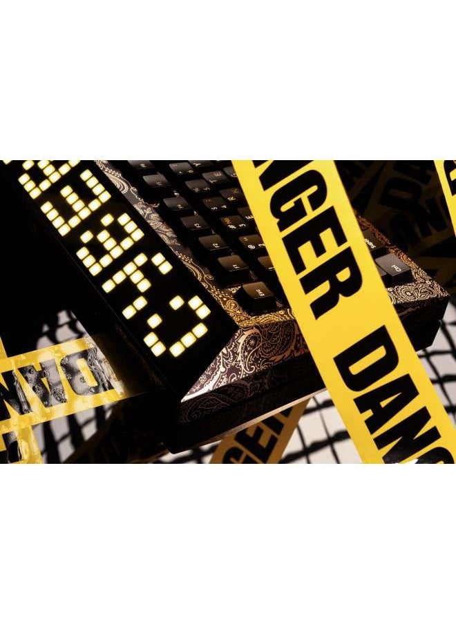 ميـاو غاضب - Angry Miao CYBERBOARD مشروع Novel Gold Paisley Black/Gold Bundle لوحة مفاتيح ألعاب ميكانيكية لاسلكية مع اتصال ثلاثي الوضع، تصميم Leaf Spring Mount، مفاتيح قابلة للتبديل الساخن - Image 1